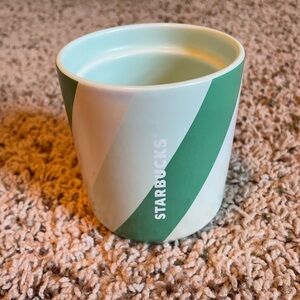 Starbucks Holiday 2022 Ceramic Double Walled Spearmint Striped Mug